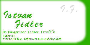 istvan fidler business card